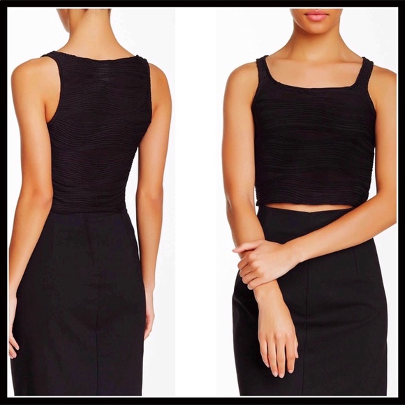 BLACK TANK CROP TOP SLEEVELESS KNIT CAMI TEE A2C - Picture 6 of 8